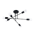Miniatyrbillede 1 af 6: Lys - Sollux Lighting - Norah 6R - Stål - Sort - 6 E27 pærer - LED svart