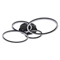 Miniatyrbillede 1 af 4: LED loftslampe, ringdesign, mat sort, L 65,5 cm