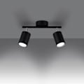 Miniatyrbild 3 av 6: Spotlight i taket - Sollux - Lemmi - Svart - 2 Lampor - GU10 - 40W