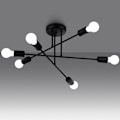 Miniatyrbillede 2 af 6: Lys - Sollux Lighting - Norah 6R - Stål - Sort - 6 E27 pærer - LED svart