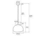 Miniatyrbillede 2 af 2: Loftlampe - Argon - TRINI - Globe 30cm - Opal Mat - Messing Elementer