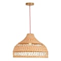Miniatyrbillede 2 af 4: BOHO pendel i lyst træ - farve: Rød - Sulion - Loftslampe - Rattan Röd