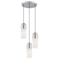 Miniatyrbillede 1 af 2: Hængende loftlampe - Argon - BURGOS - 3 lys - Mat opal - Krom - Moderne design