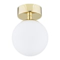 Miniatyrbillede 1 af 2: Plafonnier - Argon - FLAVIO - Globe Messing Stål - Mat Opal Glas - IP44