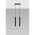 Miniatyrbillede 2 af 6: Nedhængt loftslampe - SOLLUX - Wezyr - Sort - 2x G9 - Stål og glas - 120 cm