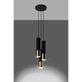 Miniatyrbillede 3 af 6: LOOPEZ Pendel 3P GU10 LED Modern Loft BOHO Design Korridor -Sort/Guld