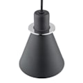 Miniatyrbillede 4 af 6: Argon BEVERLY loftslampe - sort struktur, kromelementer - E27 LED - moderne design