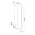 Miniatyrbillede 4 af 6: Plafonnier - SOLLUX - Taleja - Hvid - 3x E27 - Stål - 120 cm