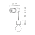 Miniatyrbillede 2 af 2: Natural Pine Væglampe, Simple Socket Design, TRABO PINO