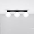 Miniatyrbillede 2 af 6: Loftslampe - SOLLUX - Yoli - Black Globe - Stål/Glas - 3 G9 lamper - 12W