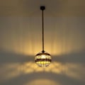 Miniatyrbillede 4 af 4: Pendellampe, hamperov, kugle, sort, H 120 cm, ULLEU