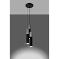 Miniatyrbillede 3 af 6: Sollux Lighting Borgio Cluster loftslampe, grå, sort, 3x GU10
