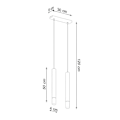 Miniatyrbillede 4 af 6: Nedhængt loftslampe - SOLLUX - Wezyr - Sort - 2x G9 - Stål og glas - 120 cm