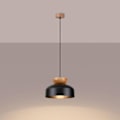 Miniatyrbillede 1 af 4: Pendel - Sollux - Marion - E27 - 1x15W LED - Sort/naturligt træ