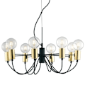 Miniatyrbillede 1 af 2: Moderne AXON lysekrone (8x40W) i sort og guld metal