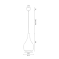 Miniatyrbillede 2 af 2: Hængende loftlampe - Argon - SANTANA - Sort Kuppel - Glas - Moderne Design