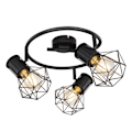 Miniatyrbillede 3 af 4: Loftslampe, burdesign, justerbare spots, sort, D 28,5, PRISKA