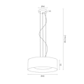 Miniatyrbillede 2 af 2: Argon MOHITO 3-lys cylindrisk nedhængt loftslampe - sort struktur udvendig, sølv indvendig