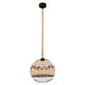 Miniatyrbillede 1 af 4: Pendellampe, hamperov, kugle, sort, H 120 cm, ULLEU