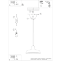 Miniatyrbillede 6 af 6: Suspensionslampe - Sollux - Indy - Buet Skærm - E27 - 1x15W LED - Hvid