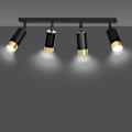 Miniatyrbillede 3 af 6: Emibig HIRO Hiro loftspotlysstang sort/guld 4x GU10