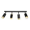 Miniatyrbillede 1 af 6: Emibig HIRO Hiro loftspotlysstang sort/guld 4x GU10