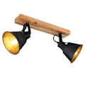 Miniatyrbillede 3 af 4: Loftslampe, træ, flytbare spots, L 38 cm, GÜNTHER
