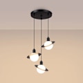 Miniatyrbillede 2 af 6: Suspenderet lampe - Sollux Lighting - Hyperion 3P - Indbygget LED - Sort farve - Moderne design svart