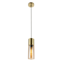 Miniatyrbillede 1 af 4: Suspension - ANNIKA - Mat messing - Bernstein glas - H 152,5 cm - Moderne design