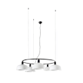 Miniatyrbild 1 av 2: Taklampa - FARO - TATAWIN - 5 lampor - Satinsvart - Opal - Modern design BLANCO