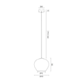 Miniatyrbillede 2 af 2: Pendellampe - Argon - KALIMERA - Globe 20 cm - Mat Sort - Transparent Glas