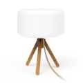 Miniatyrbild 2 av 4: CHLOE modern LED utomhuslampa i trä och vit PVC