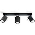 Miniatyrbillede 1 af 6: MERIDA 3 LED loftslampe - SOLLUX - Sort - 3 GU10 pærer - LOFT Moderne Design