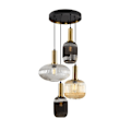Miniatyrbillede 1 af 4: Nedhængt loftslampe - Schuller - NORMA - 4 lys - Sort og messing - Moderne design
