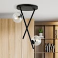 Miniatyrbillede 3 af 3: Emibig River loftslampe sort 2 x E14 svart