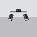 Miniatyrbild 2 av 6: Spotlight i taket - Sollux - Lemmi - Svart - 2 Lampor - GU10 - 40W