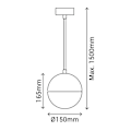 Miniatyrbillede 4 af 4: Ophæng 1XE27 D150 Gips NG-BL ECLIPSE Svart vit