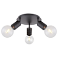 Miniatyrbillede 1 af 4: Globo - Spot loftlampe i metal Hermine - 3 pærer - Sort