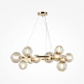 Miniatyrbillede 1 af 5: Hængende lofthæng - Maytoni - Dallas - 1 guld globe - Cognac lampe skærm - G9