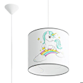 Miniatyrbillede 1 af 6: Hængelampe - Sollux Lighting - Unicorn 30 - Hvid/multifarvet - 30x30x95 cm - LED vit/flerfärgad