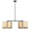 Miniatyrbillede 1 af 2: KARIN Argon Gold 2-Light Bar Loftslampe - Sort struktur og messingelementer