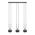 Miniatyrbillede 1 af 6: Emibig GLAM Glam Globe Bar pendel loftslampe sort med transparent og sort glasskærm, 3x E14