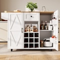 Miniatyrbild 1 av 8: Modern köksö, köksskåp, buffé, serveringsvagn med trästruktur, buffé White
