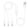 Micro USB Splitterkabel 3 i 1 Micro USB Opladerkabel Data Sync Adapterkabel Fleksibilitet 3-i-1 Multifunktionskabel