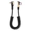 240W snabbladdningskabel med dubbla USB C-portar, spiralkabel som stöder dataöverföring för spelare och proffs