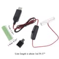 Miniatyrbillede 5 af 11: USB Type C til AM3/LR6/AA Dummy Batteri Strømkabel med Afbryder til Radio LED   Type C Model