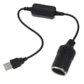 Bil cigarettænderstik USB 5V til 12V Powerbanks Lysadapter GPS-stik 60cm