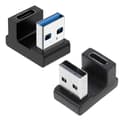 Miniatyrbilde 9 av 11: USB 3.0 hann til Type C hunn adapterkontakt USB 3.0-hode 90 grader opp ned Middle curved front