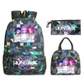 KPop Demon Hunters Print Studenterrygsæk Stor Kapacitet 3-delt Sæt Trendy Diamond Blue 2