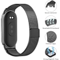 Miniatyrbilde 2 av 7: Armbånd Kompatibelt med Xiaomi 8 Menn Kvinner, Metallarmbånd for Xiaomi Mi Band 8 Magnetisk Rustfritt Stål Mesh Armbånd med Sterk Magnetisme Black